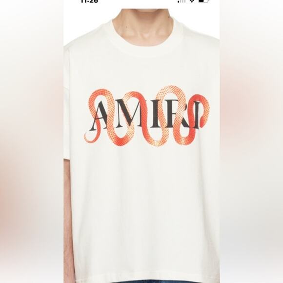 Men's Amiri snake heavyweight cotton T-shirt, size XXXL - Picture 1 of 16
